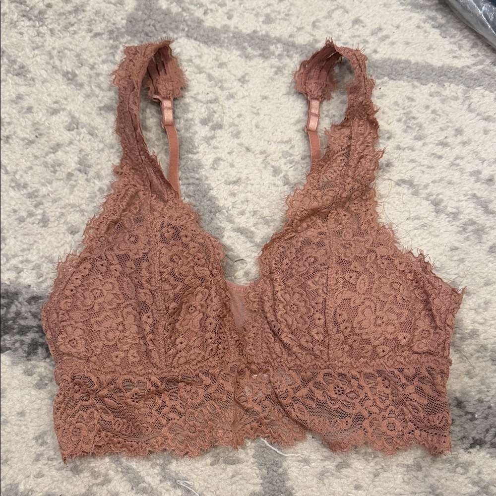 Aerie Lace Bralette in Warm Brown